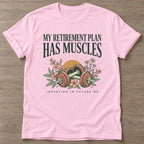 Light Pink Muscles Over Millions T-shirt — weightlifting design, for women who lift