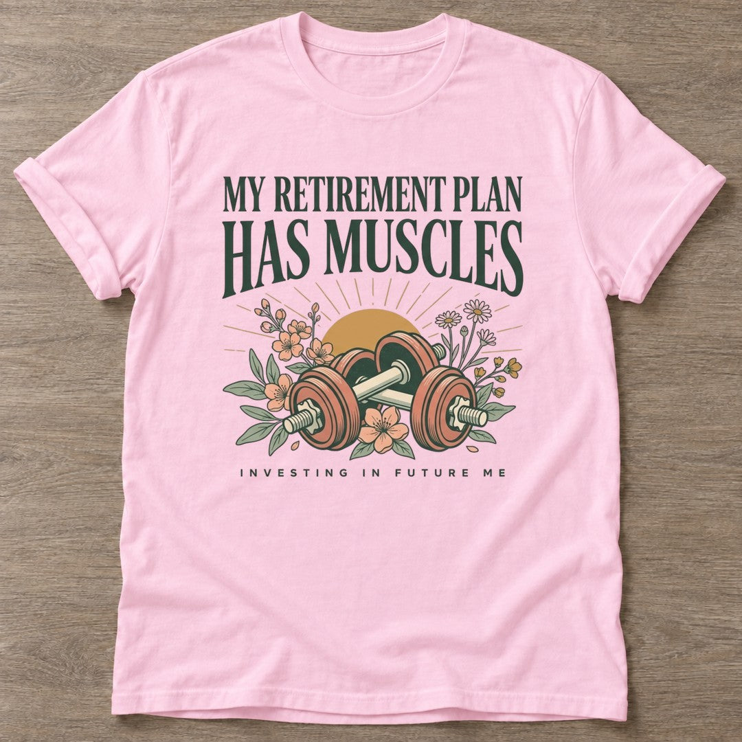 Light Pink Muscles Over Millions T-shirt — weightlifting design, for women who lift
