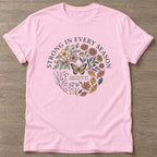 Light Pink Bloom Resilient T-shirt — floral strength design, for women who train