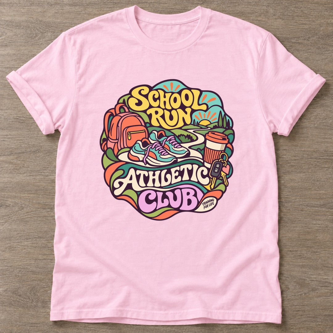 Light Pink Athletic Club T-shirt — gym club design, for women who train together