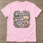 Light Pink Wellness Grows T-shirt — growth mindset design, for women building a habit