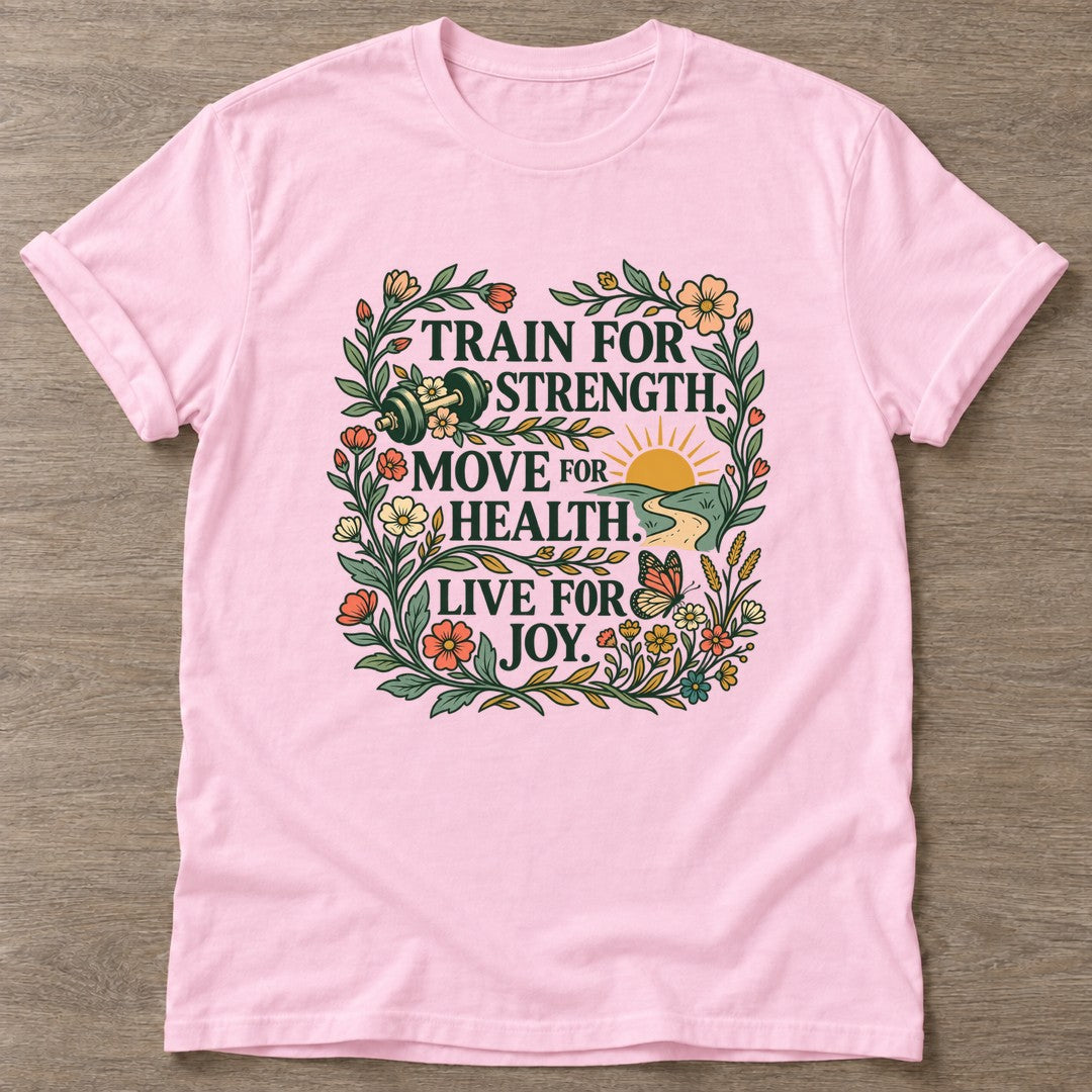 Light Pink Wellness Grows T-shirt — growth mindset design, for women building a habit