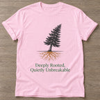 Light Pink Quietly Unbreakable T-shirt — rest and recovery design, for women who train