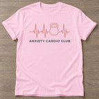 Light Pink Nervous Gains T-shirt — funny gym slogan, for women who train and laugh about it