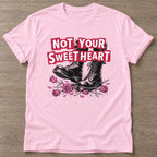 Light Pink Roses And Boots T-shirt — floral strength design, for women who train