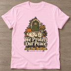 Light Pink Peace And Bedtime T-shirt — rest and recovery design, for women who train