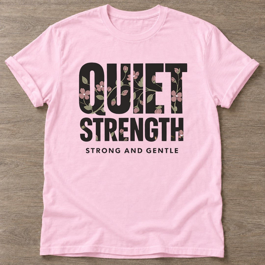 Light Pink Gentle Force T-shirt — rest and recovery design, for women who train