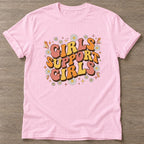 Light Pink Sisterhood Vibes T-shirt — gym club design, for women who train together