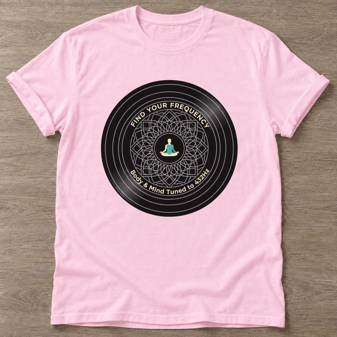 Light Pink Tuned To 432Hz T-shirt — rest and recovery design, for women who train