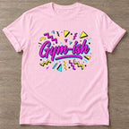 Light Pink Sweat Chaos T-shirt — funny gym slogan, for women who train and laugh about it