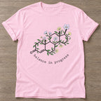 Light Pink Blooming Chemistry T-shirt — floral strength design, for women who train