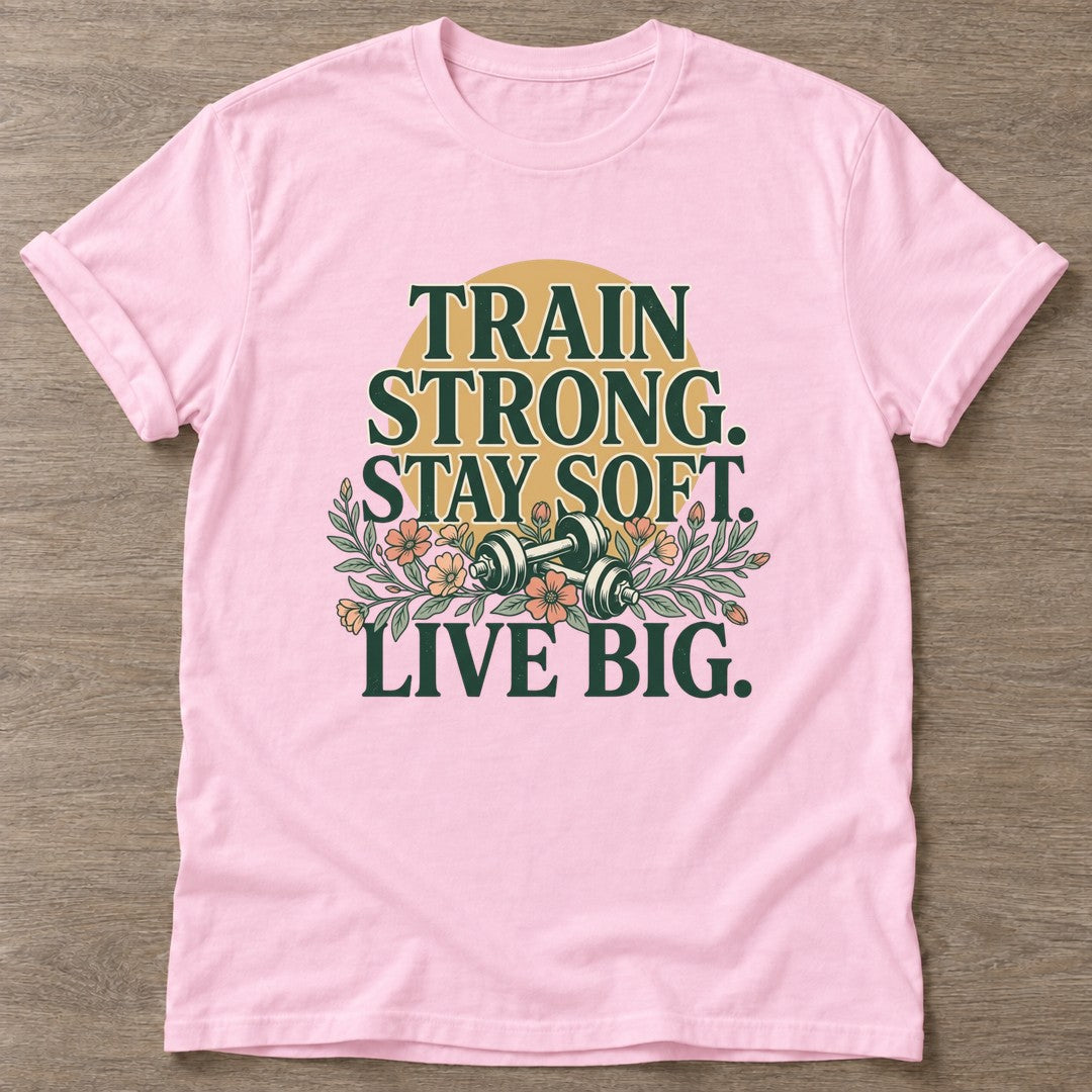 Light Pink Strong And Soft T-shirt — rest and recovery design, for women who train
