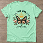 Mint Green Strong Today T-shirt — motivational slogan design, for women who train