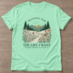 Mint Green Enjoy The Climb T-shirt — motivational slogan design, for women who train