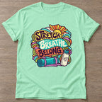Mint Green Stretch Breathe Belong T-shirt — body positive design, for every body in the gym