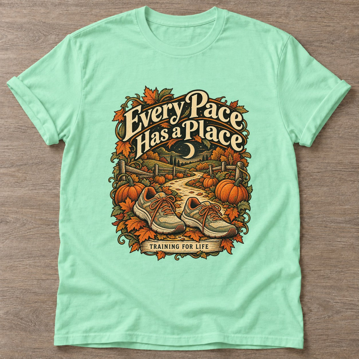 Mint Green Every Pace T-shirt — walking club design, for women who walk