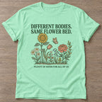 Mint Green Different Bodies T-shirt — body positive design, for every body in the gym