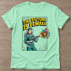 Mint Green Flower Power Astronaut T-shirt — floral strength design, for women who train