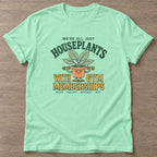 Mint Green Lifting Leaves T-shirt — floral strength design, for women who train