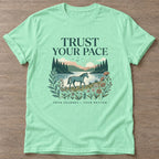 Mint Green Journey Rhythm T-shirt — motivational slogan design, for women who train