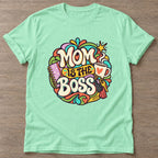 Mint Green Boss Mom T-shirt — motivational slogan design, for women who train