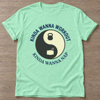 Mint Green Workout Nap Energy T-shirt — funny gym slogan, for women who train and laugh about it