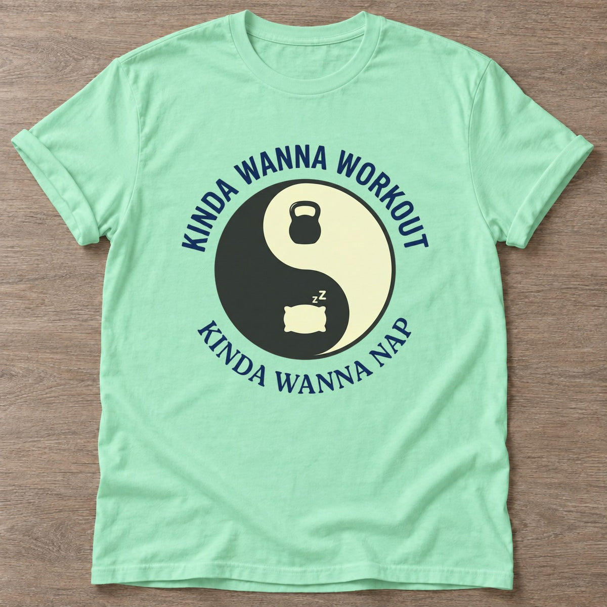 Mint Green Workout Nap Energy T-shirt — funny gym slogan, for women who train and laugh about it