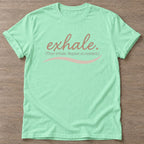 Mint Green Breathe Repeat T-shirt — rest and recovery design, for women who train