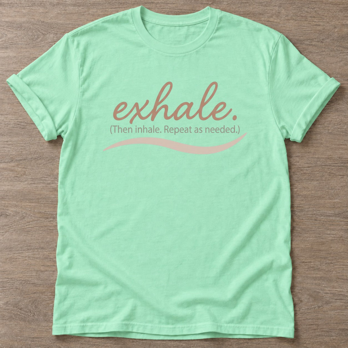Mint Green Breathe Repeat T-shirt — rest and recovery design, for women who train