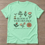 Mint Green Own Pace T-shirt — motivational slogan design, for women who train