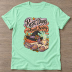 Mint Green Autumn Comfort Witch T-shirt — rest and recovery design, for women who train