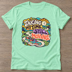 Mint Green Still Moving T-shirt — longevity training design, for women over 40
