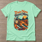 Mint Green Autumn Hustle T-shirt — motivational slogan design, for women who train