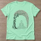 Mint Green Tending Your Life T-shirt — growth mindset design, for women building a habit