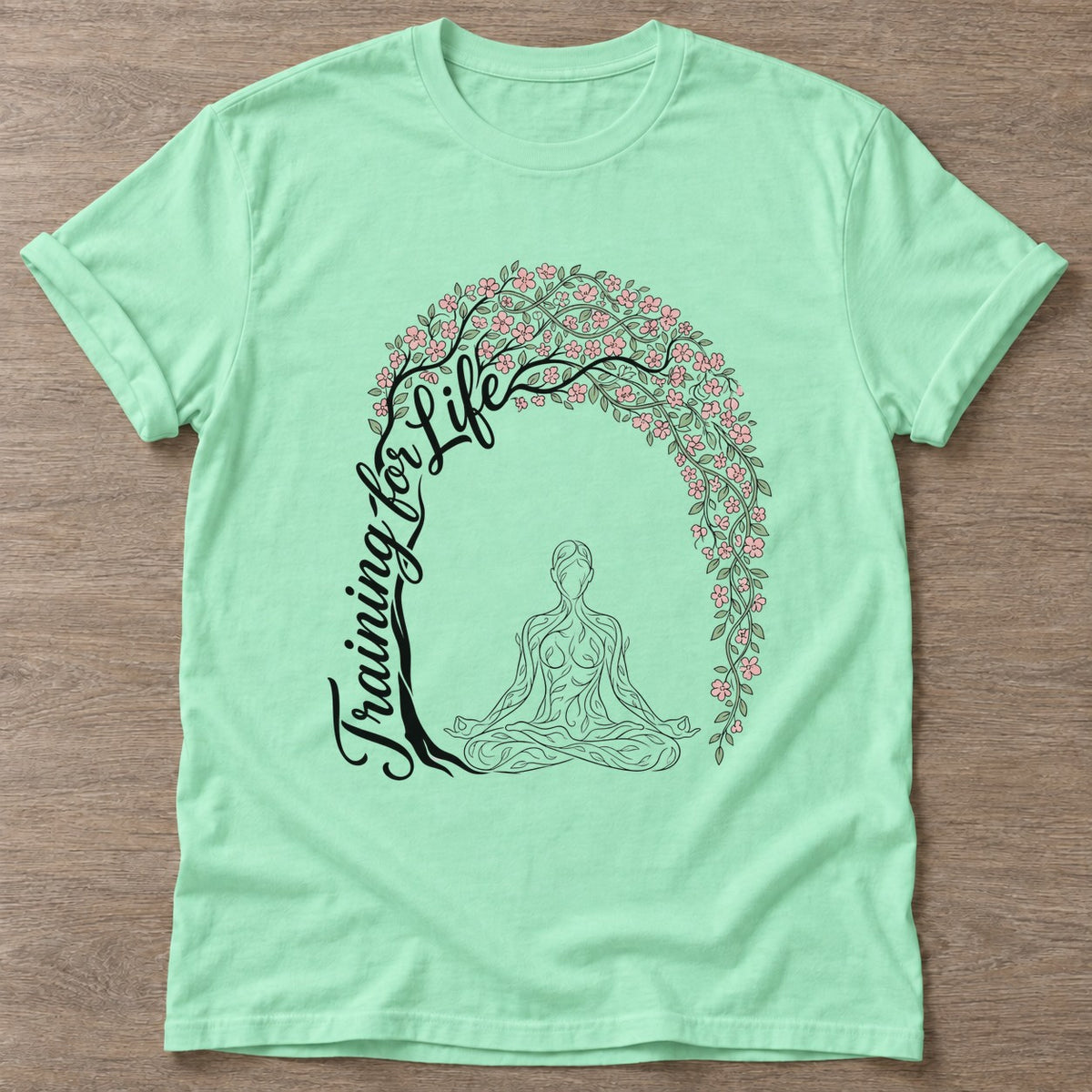 Mint Green Tending Your Life T-shirt — growth mindset design, for women building a habit