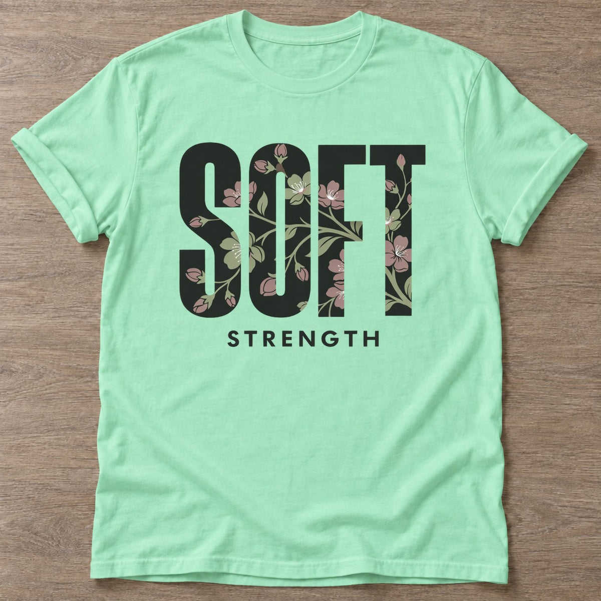 Mint Green Delicate Resolve T-shirt — rest and recovery design, for women who train