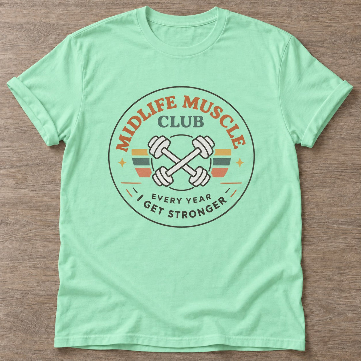 Mint Green Get Stronger T-shirt — weightlifting design, for women who lift