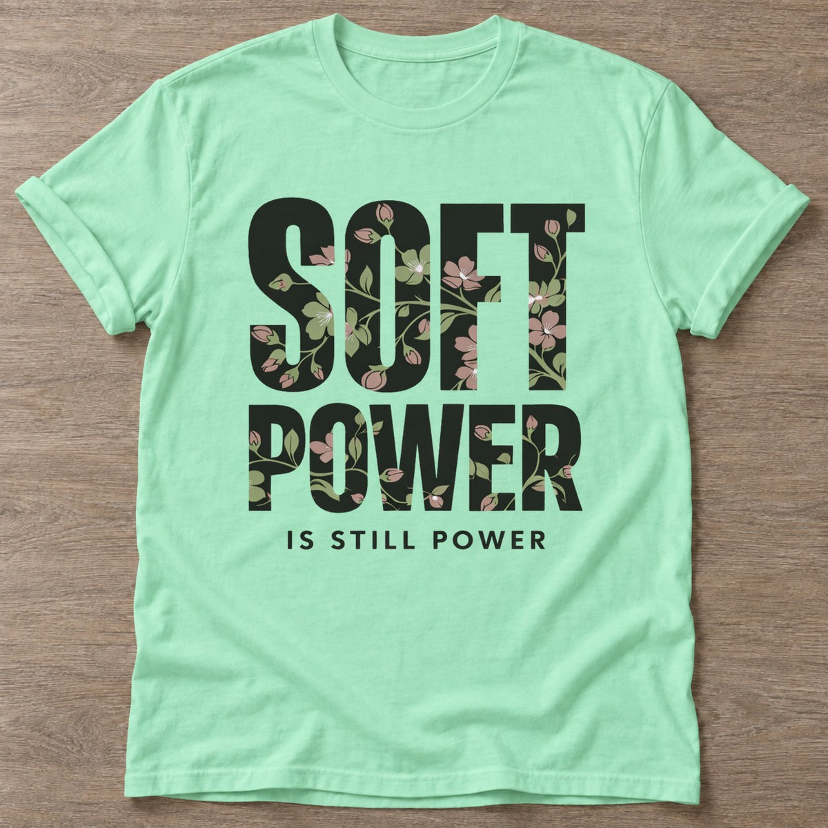 Mint Green Still Power T-shirt — rest and recovery design, for women who train