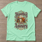 Mint Green Laundry Ghost T-shirt — funny gym slogan, for women who train and laugh about it