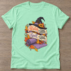 Mint Green Witch's Yoga Flow T-shirt — rest and recovery design, for women who train