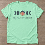 Mint Green Moon Lotus T-shirt — rest and recovery design, for women who train