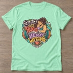 Mint Green Built For Hugs T-shirt — body positive design, for every body in the gym