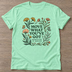 Mint Green Growth Motion T-shirt — growth mindset design, for women building a habit