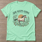 Mint Green Through Every Season T-shirt — longevity training design, for women over 40