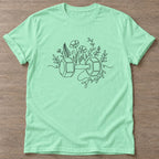 Mint Green Strength Blooms T-shirt — floral strength design, for women who train