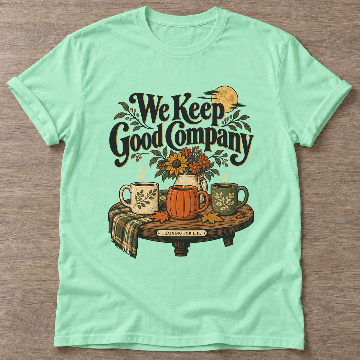 Mint Green Good Company T-shirt — gym club design, for women who train together