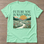 Mint Green Seize The Moment T-shirt — motivational slogan design, for women who train
