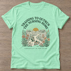 Mint Green Training To Outrun T-shirt — running design, for women who run