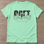 Mint Green Floral Gains T-shirt — floral strength design, for women who train