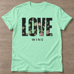 Mint Green Bloom Wins T-shirt — floral strength design, for women who train